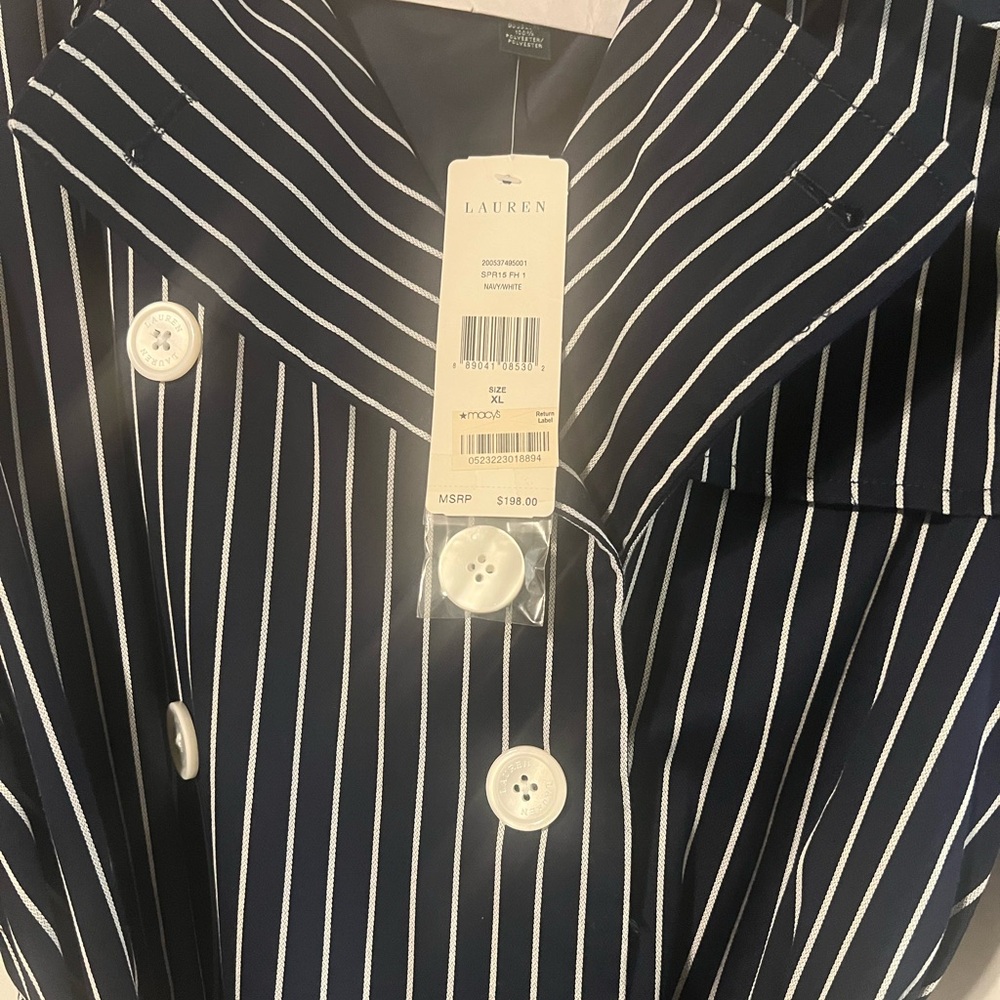 Ralph Lauren Navy and White Striped Blazer